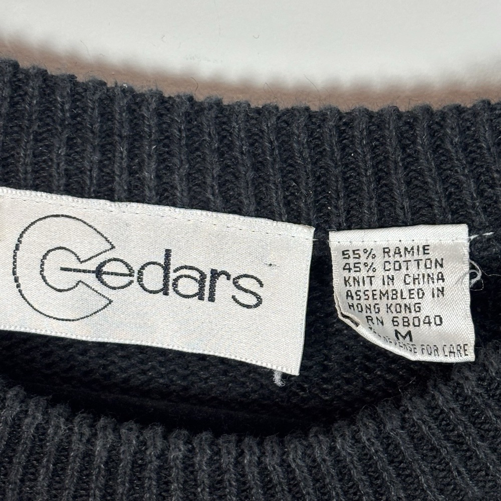 VTG Cedars 90'S Cowboy Western Beaded Embroidered Oversize Chunky Knit Sweater M - Picture 4 of 9